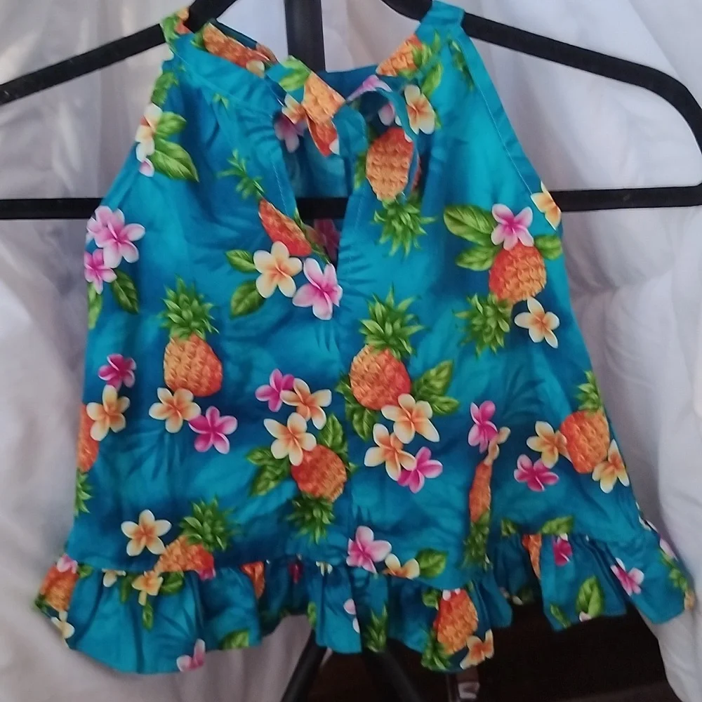RJC Blue Hawaiian Cotton Dress NWOT - 24M